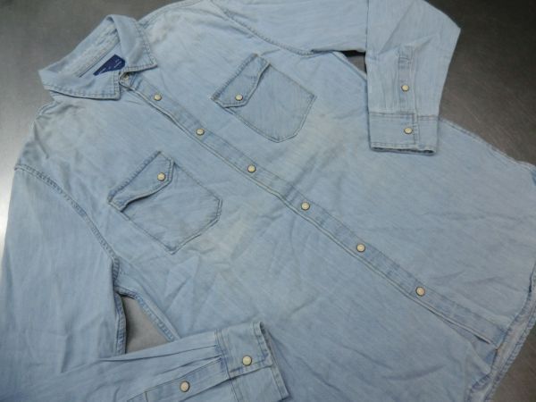 NS99N 美品 ZARA MAN ザラマン 長袖シャツ L 42 デニムシャツ 85拍卖