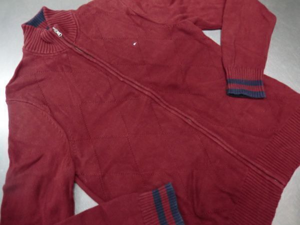 B-74 良品 TOMMY HILFIGER トミーヒルフィガー フルジップジャケット ニットセーター ハイネック L/G 11-9拍卖