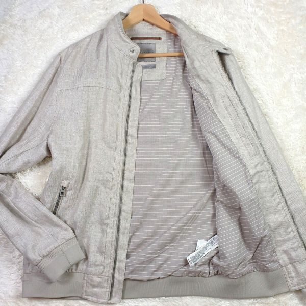 N17N 新品・未使用 タグ付き ZARA MAN ザラマン ジャケット ブルゾン ジャンパー リネン 麻100% L拍卖