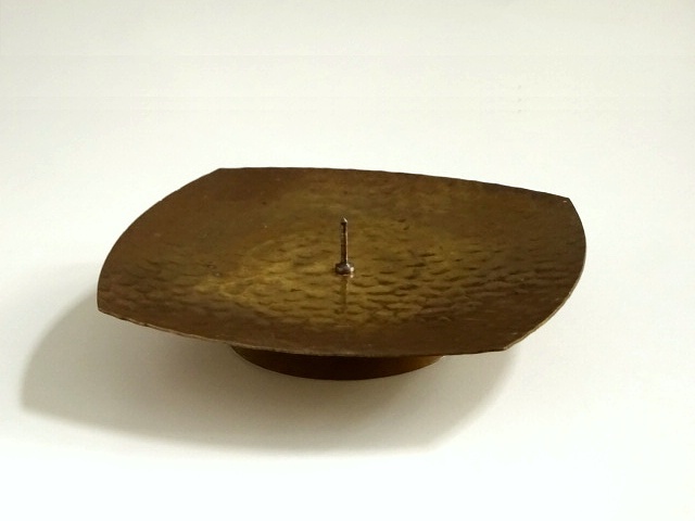 ●○金属製 キャンドルスタンド 幅10.7cm○●キャンドルトレーろうそく立てキャンドルホルダードイツレトロビンテージアンティーク IN708拍卖