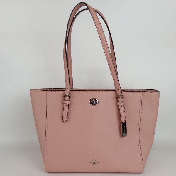 【COACH】コーチ ターンロック トートバッグ C1582 トートバッグ 保存袋付き ピンク レザー レディース【中古】5-5 41631拍卖