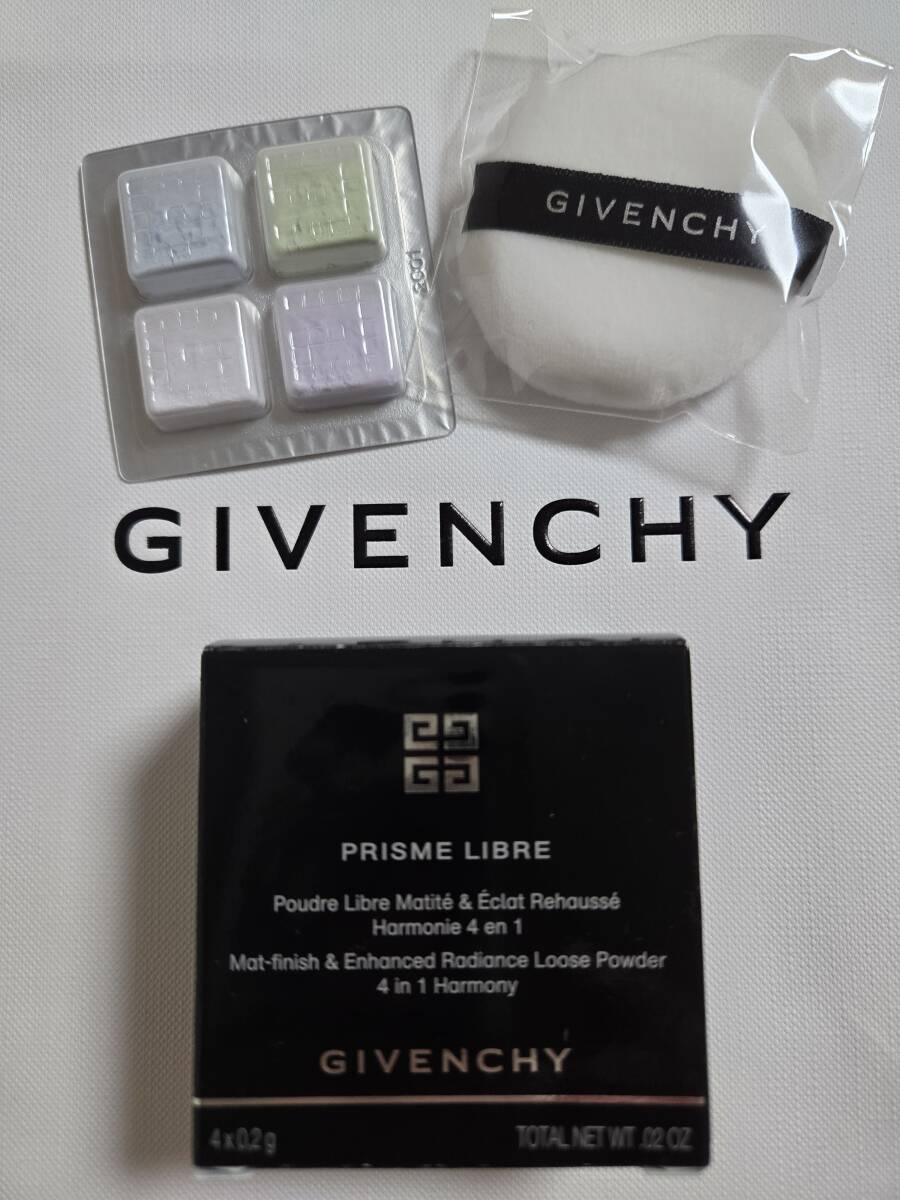 新品★GIVENCHY ジバンシィ プリズム・リーブル No.01<ルース パウダー>サンプル 4x0.2g♪光とろける清光美肌★ミニスポンジ付拍卖