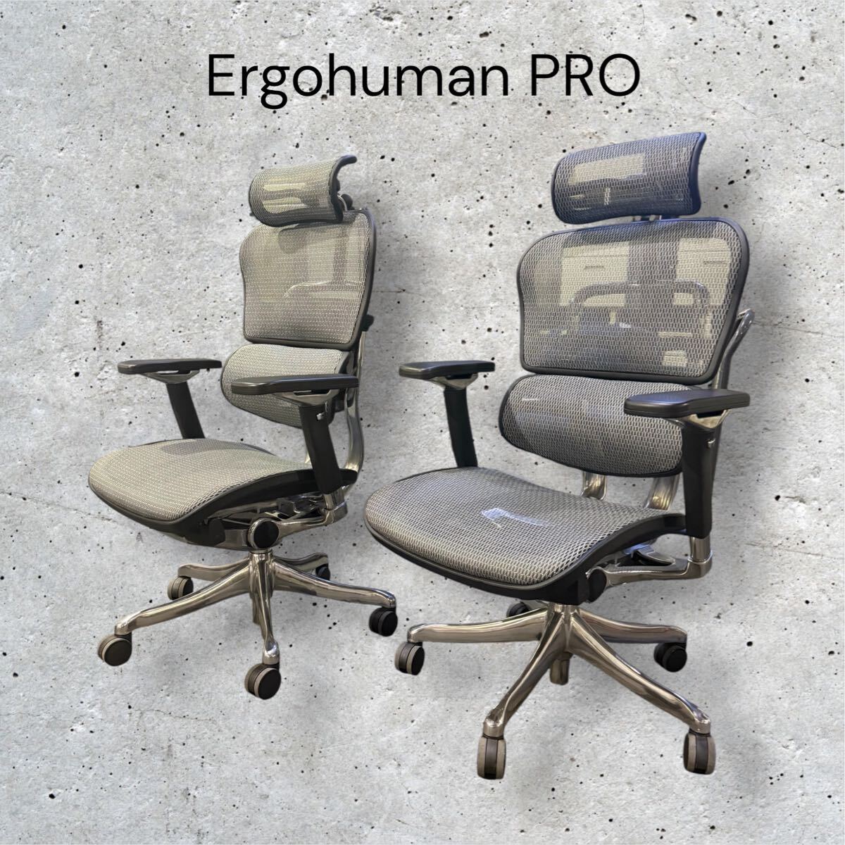 【美品2脚SET】ErgohumanPRO エルゴヒューマンプロ ヘッドレスト付拍卖