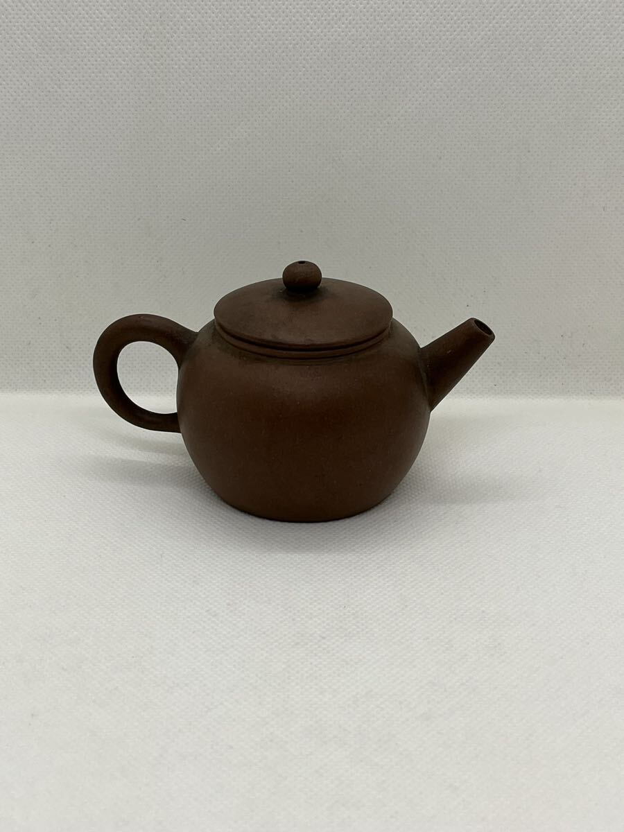 煎茶道具 時代物 鐵画軒製 朱泥急須 茶銚 唐物 後手急須 箱無拍卖