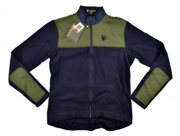 送料無料1★KAPELMUUR★カペルミュール エシカル フリース ジャケット size:L ネイビー×オリーブ拍卖