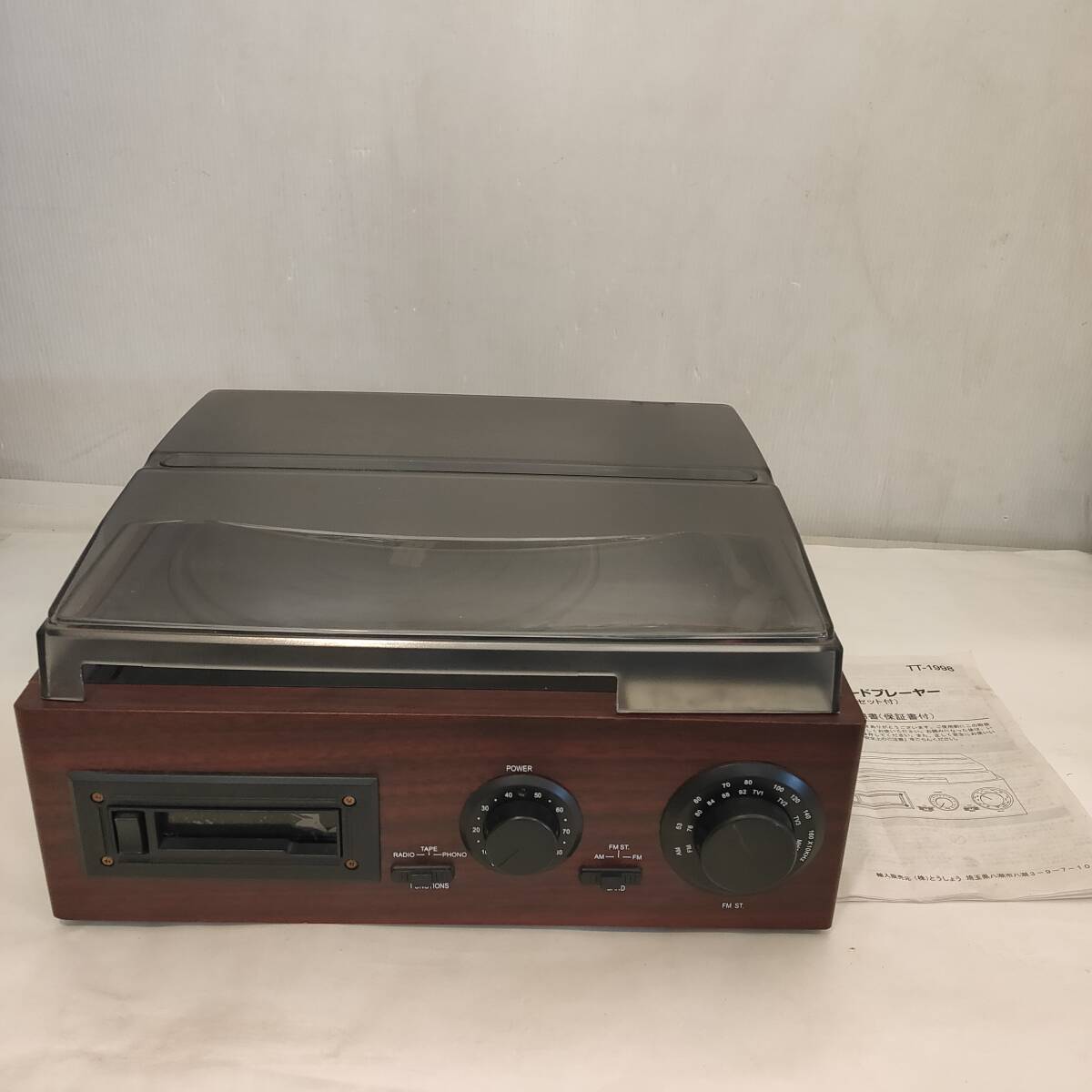101106●木製レコードプレーヤー TT1998 カセット/AM・FMラジオ●拍卖
