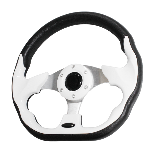 MOMO形状対応 ステアリング Aタイプ白×革 32Φ 320mm ハンドル カラー モモ対応 自動車用 MOMO フラットコーン 内装拍卖