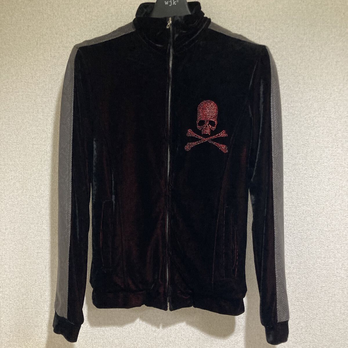 Roen ロエン 超希少 スカル レッド スワロフスキー トラックジャケット ジャージ 44 ベロア Hyde ラルク ハイド スネーク 黒 別注拍卖