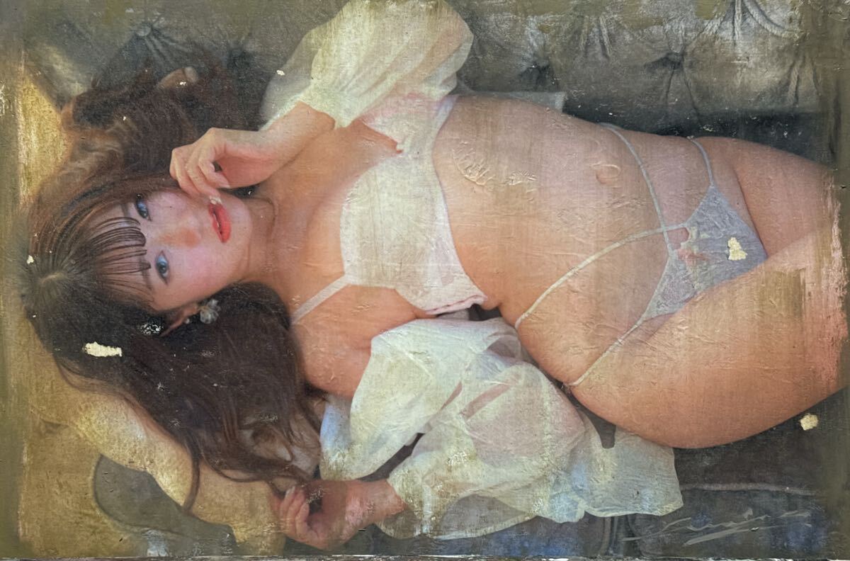 WEB個展2025 03【真作】下村樹『 色香 』410mm×272mm 絵画 油彩 テンペラ リアリズム 写実画 ミクストメディア 美人画 真作保証拍卖