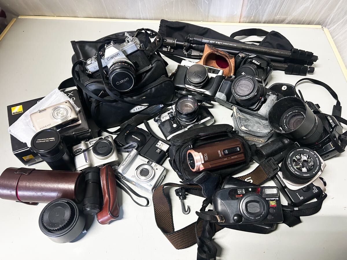 カメラ まとめ売り ビデオカメラ レンズ 一眼レフ フィルムカメラ Canon Nikon ジャンク拍卖