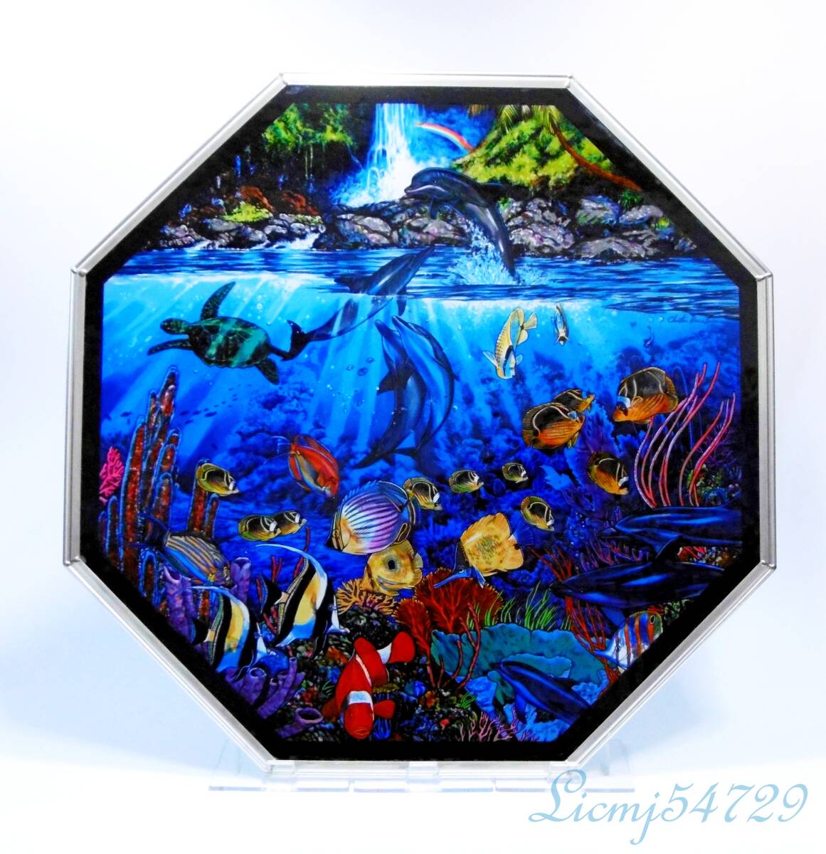クリスチャン リース ラッセン Christian Riese Lassen ステンドグラス Eternal Rainbow Sea グラスマスターズ 複製品 特大サイズ 8角形拍卖