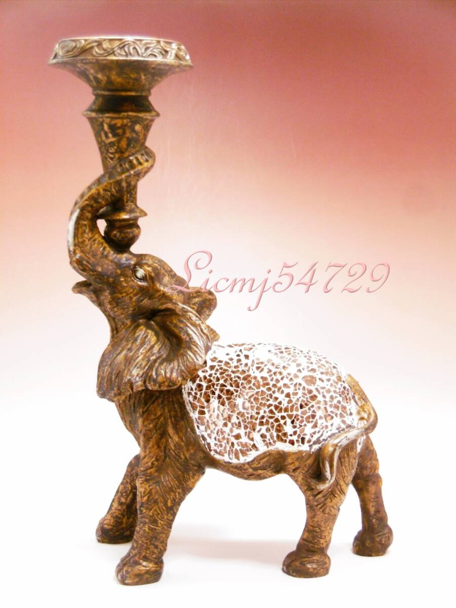 Mosaic Candle Elephant 象 ゾウ モザイク キャンドル (大) Dubai ドバイ 置物 非常に希少拍卖