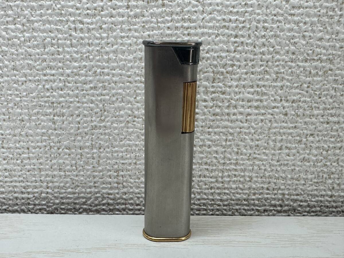 A0101 dunhill ダンヒル スリムタイプ ローラー式 ゴールド×シルバーカラー ガスライター 火花確認済み拍卖
