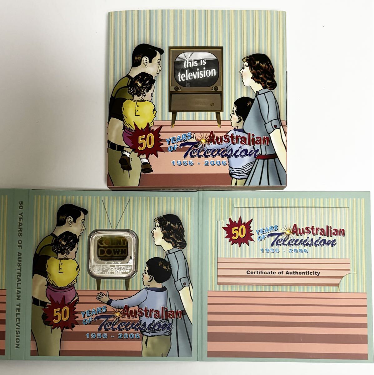 オーストラリア テレビジョン 銀貨 1956-2006 50 Years of Australian Television (Lenticular) Silver Proof Coin シルバー コイン拍卖