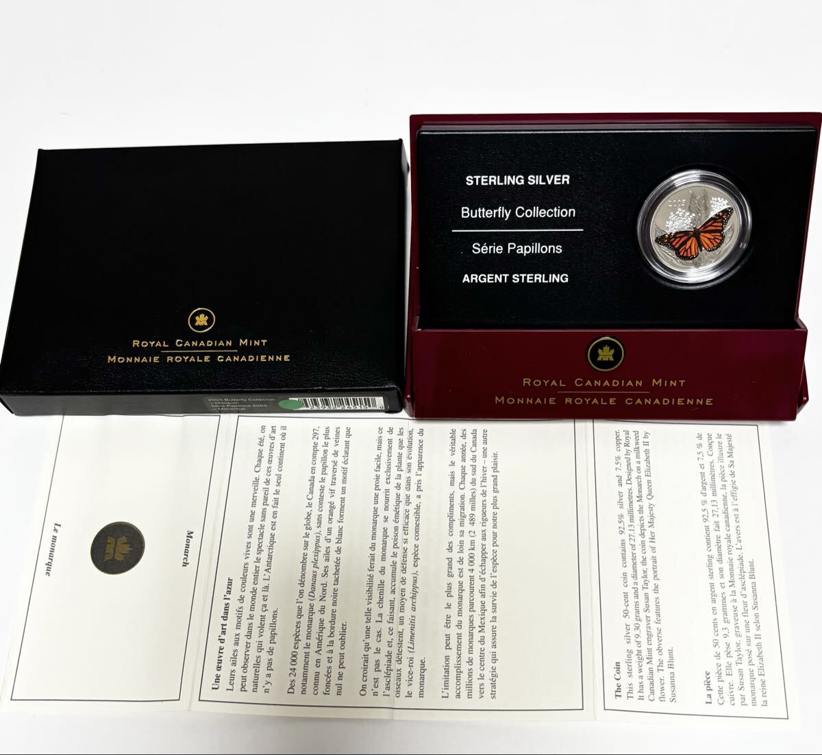 2005 カナダ 50セント 銀貨 バタフライコレクション 蝶 Butterfly Collection Monarch シルバー プルーフ コイン拍卖