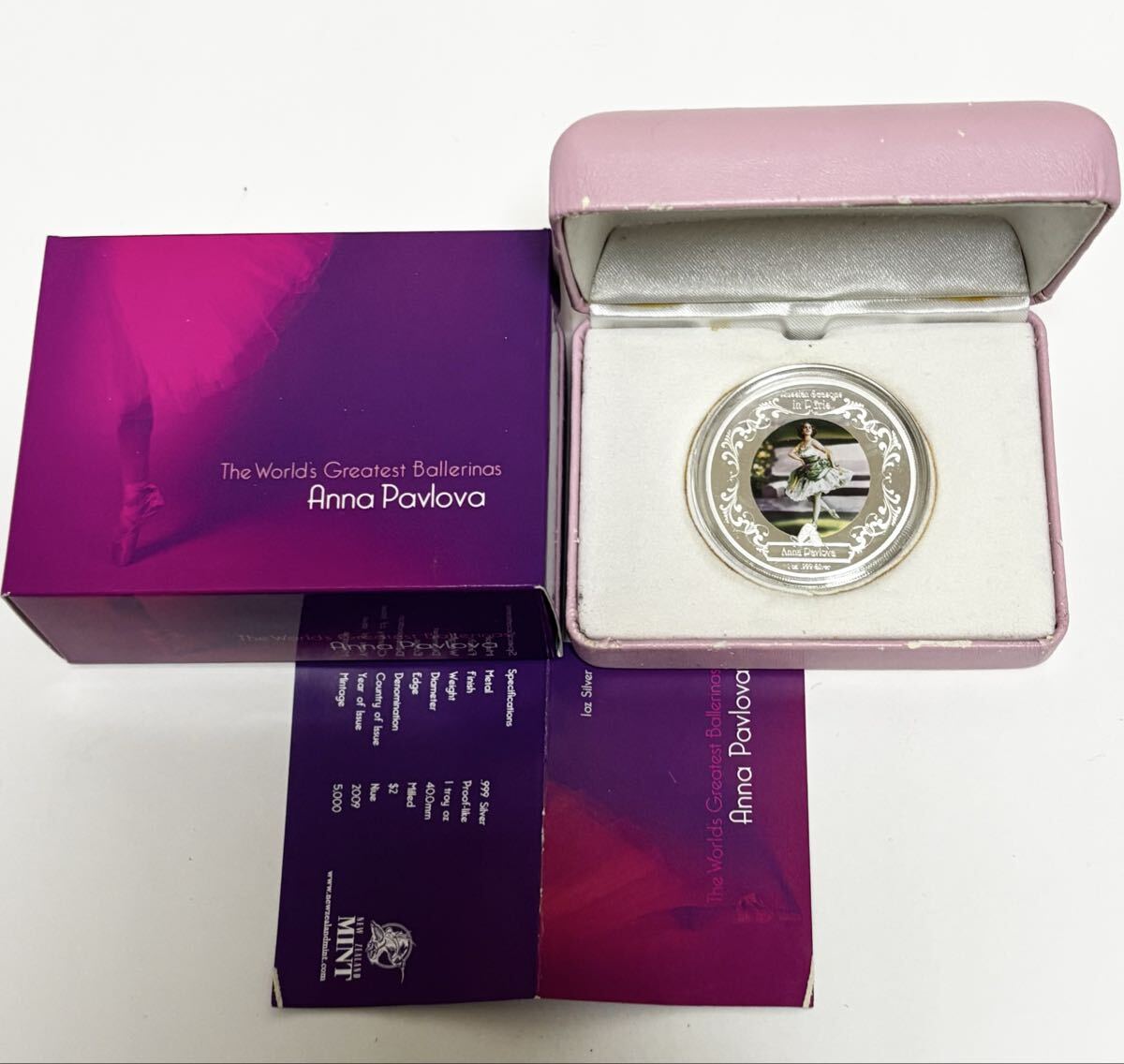 2009 ニウエ 2ドル パリ ロシアン シーズンズ バレエ アンナ パブロワ カラー 銀貨 Niue 2dollars Paris Seasons Anna Pavlova silver coin拍卖