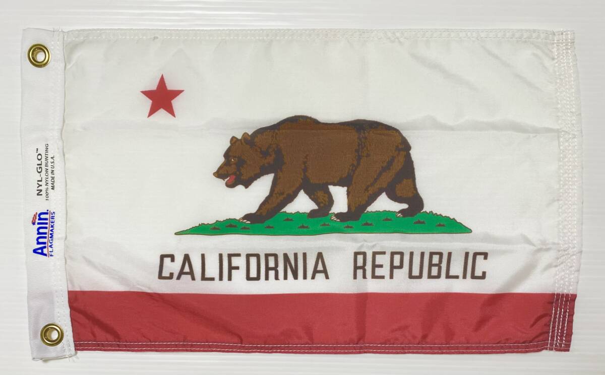 小判 CALIFORNIA REPUBLIC カリフォルニア リパブリック フラッグ 旗 カリフォルニア州旗 MADE IN USA アメリカ製 約29.3cm×49.5cm前後 拍卖