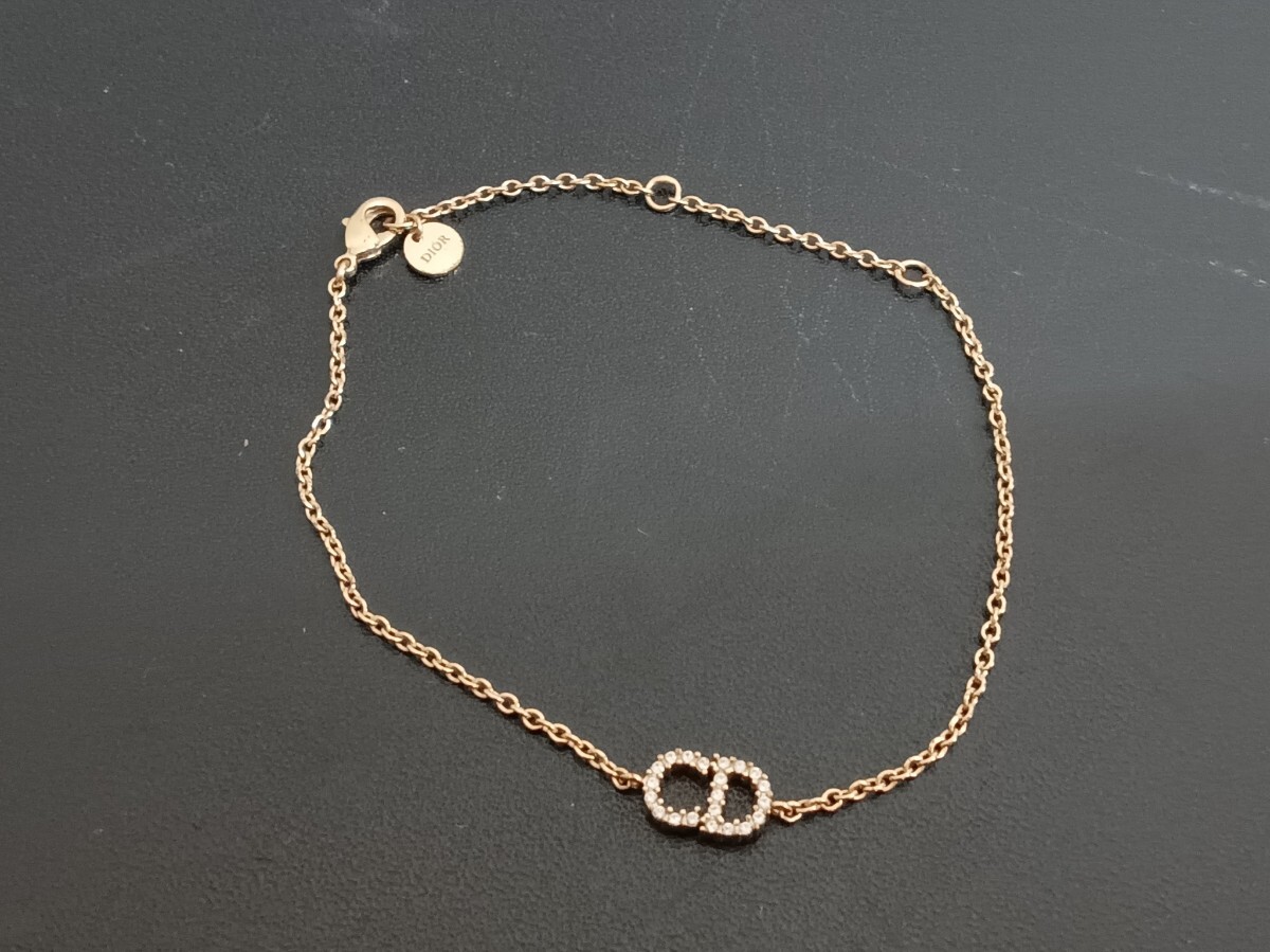 D1728 Dior ディオール ブレスレット CD ロゴラインストーン クリスチャンディオール Christian Dior アクセサリー ジュエリー拍卖