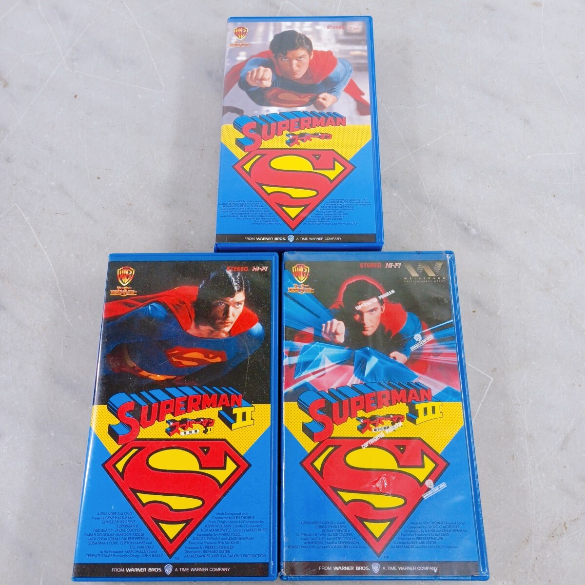 映画 洋画 スーパーマン 1〜3 SUPERMAN 冒険篇 電子の要塞 VHSテープ ビデオ 未開封シュリンク付きあり 1978〜1983年 日本語字幕版 拍卖