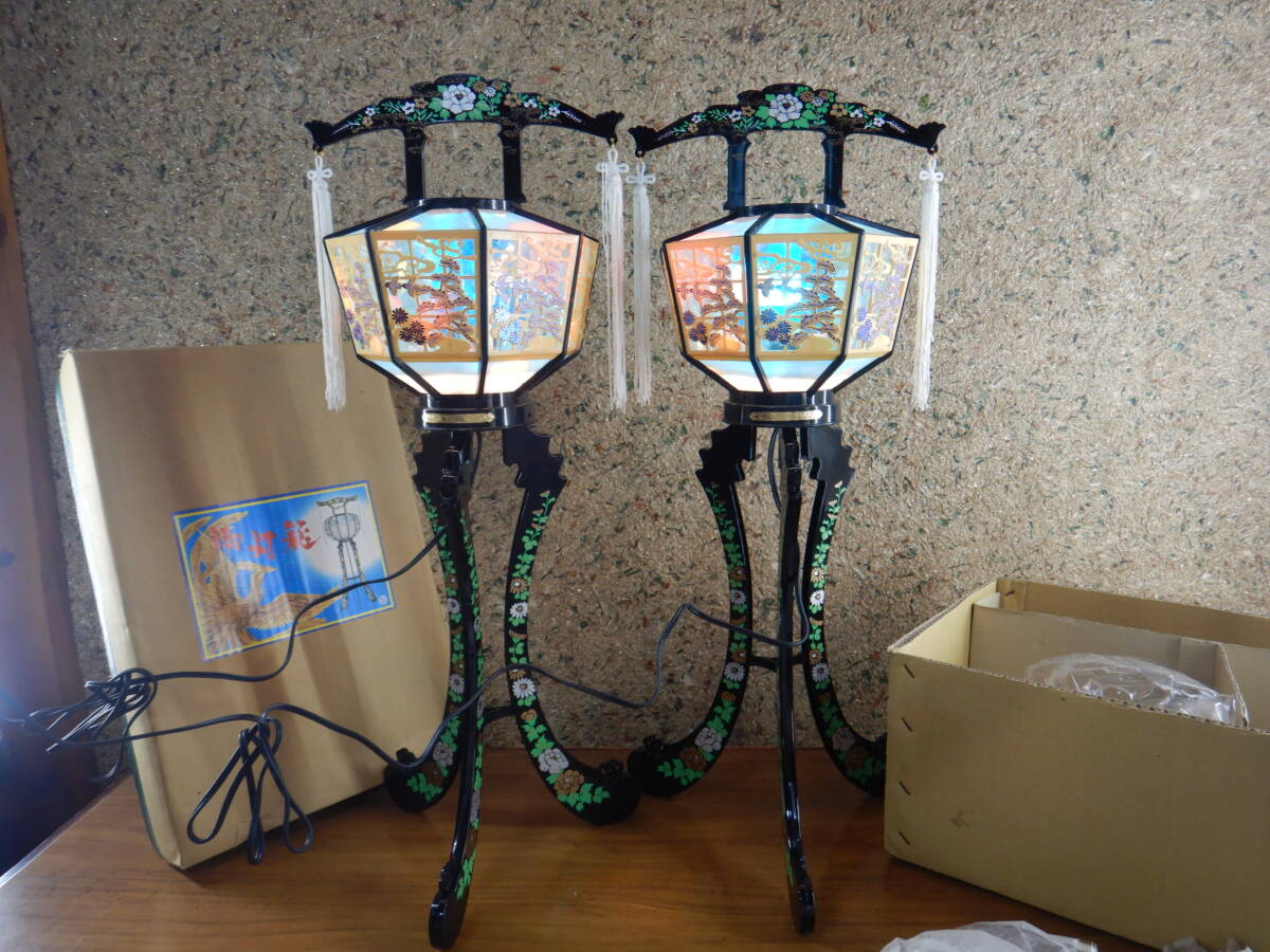 灯籠 鳳産業 聖美灯回転 鳳10号 3本足クロ 黒 動作確認 27H72XM お盆 葬儀 仏壇 拍卖