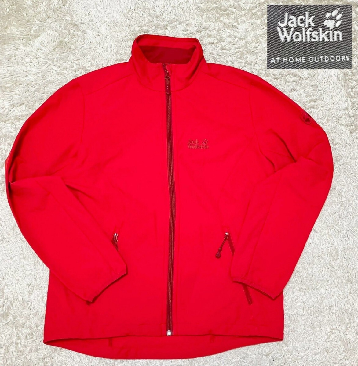 【美品★】Мサイズ Jack Wolfskin ソフトシェルジャケット 赤●ジャックウルフスキン (10)拍卖