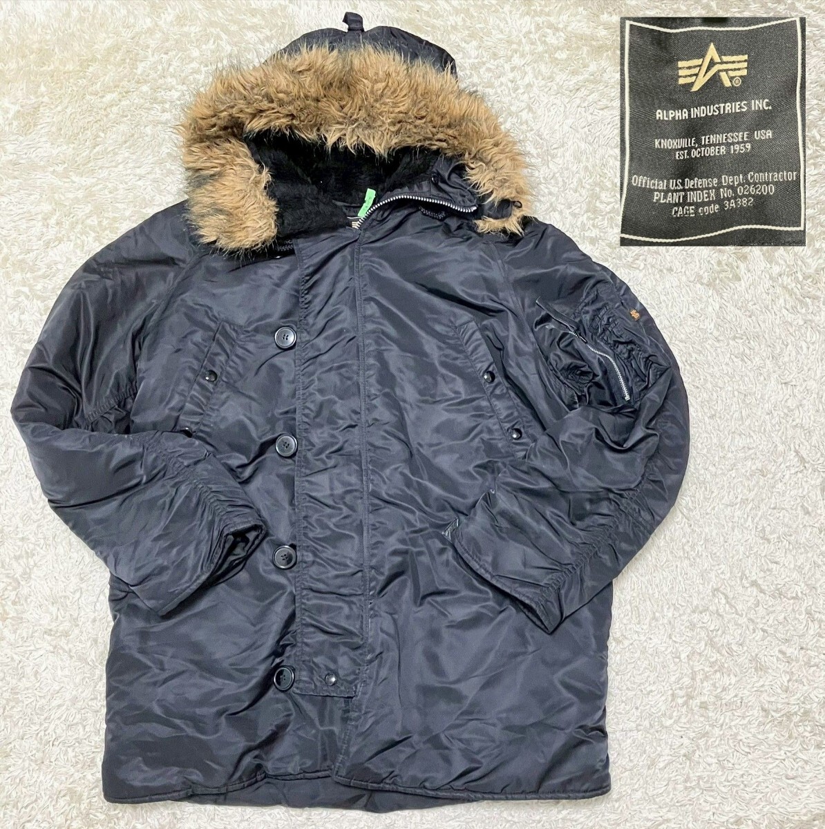 【Мサイズ★】ALPHA フライトジャケット 黒●N-3B☆アルファ (10ハ)拍卖