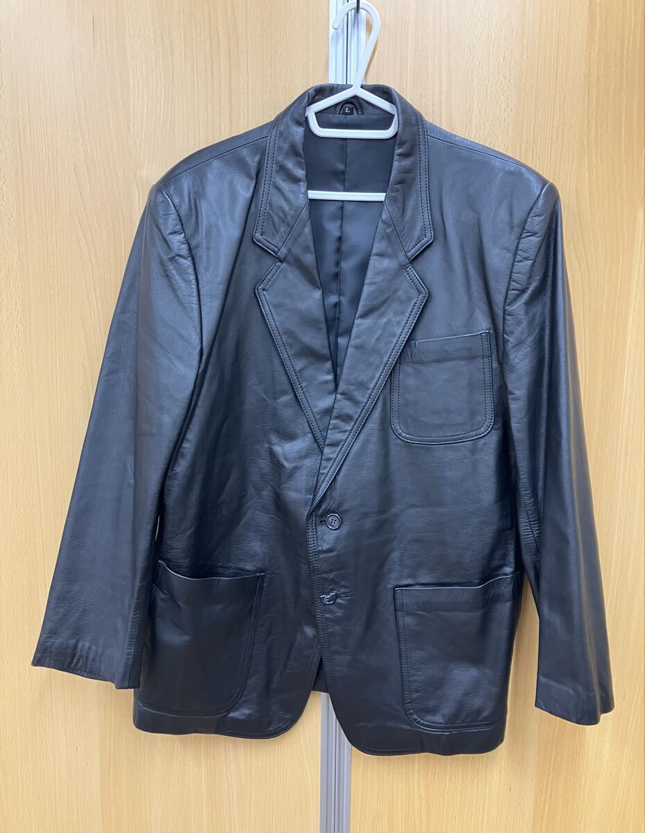 om/松 10e27 レザージャケット 牛革  ブラック 日本製  Lサイズ 拍卖