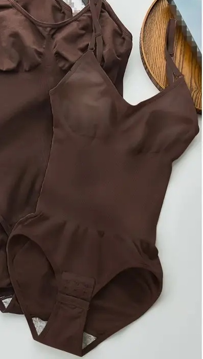 シームレス シェイピングボディスーツ タミーコントロール ヒップアップ ストラップ コーヒーブラウン 4Lサイズ(787)拍卖