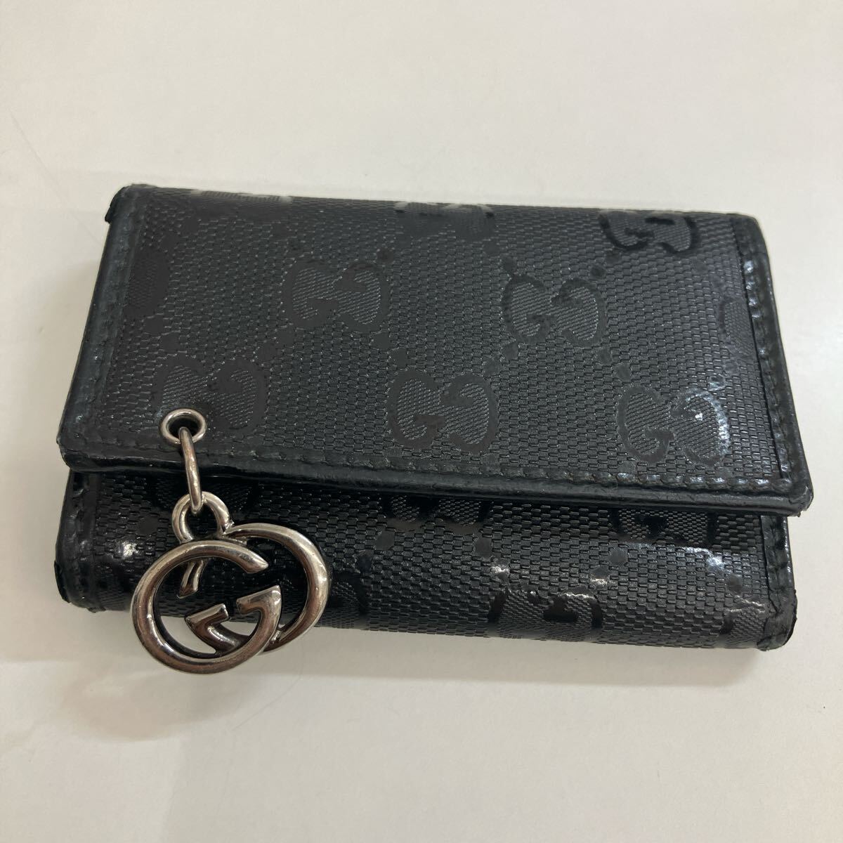 グッチ GUCCI キーケース ブラック グッチシマ GG柄 【8546】拍卖