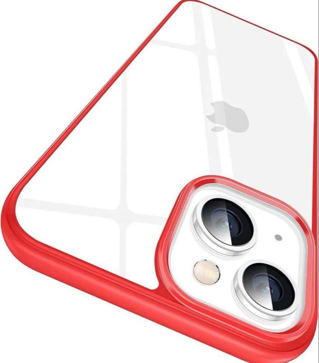 新品 CASEKOO iPhone14Plus クリア耐衝撃ケース 赤枠拍卖