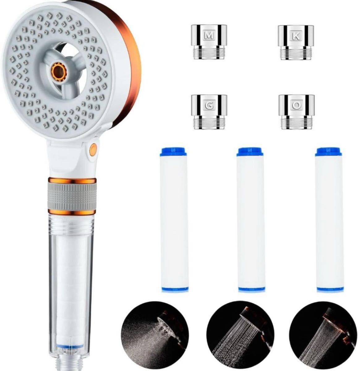 【 新品 】 シャワーヘッド 3段階出水 高洗浄 塩素除去 80%節水 美容ケア拍卖