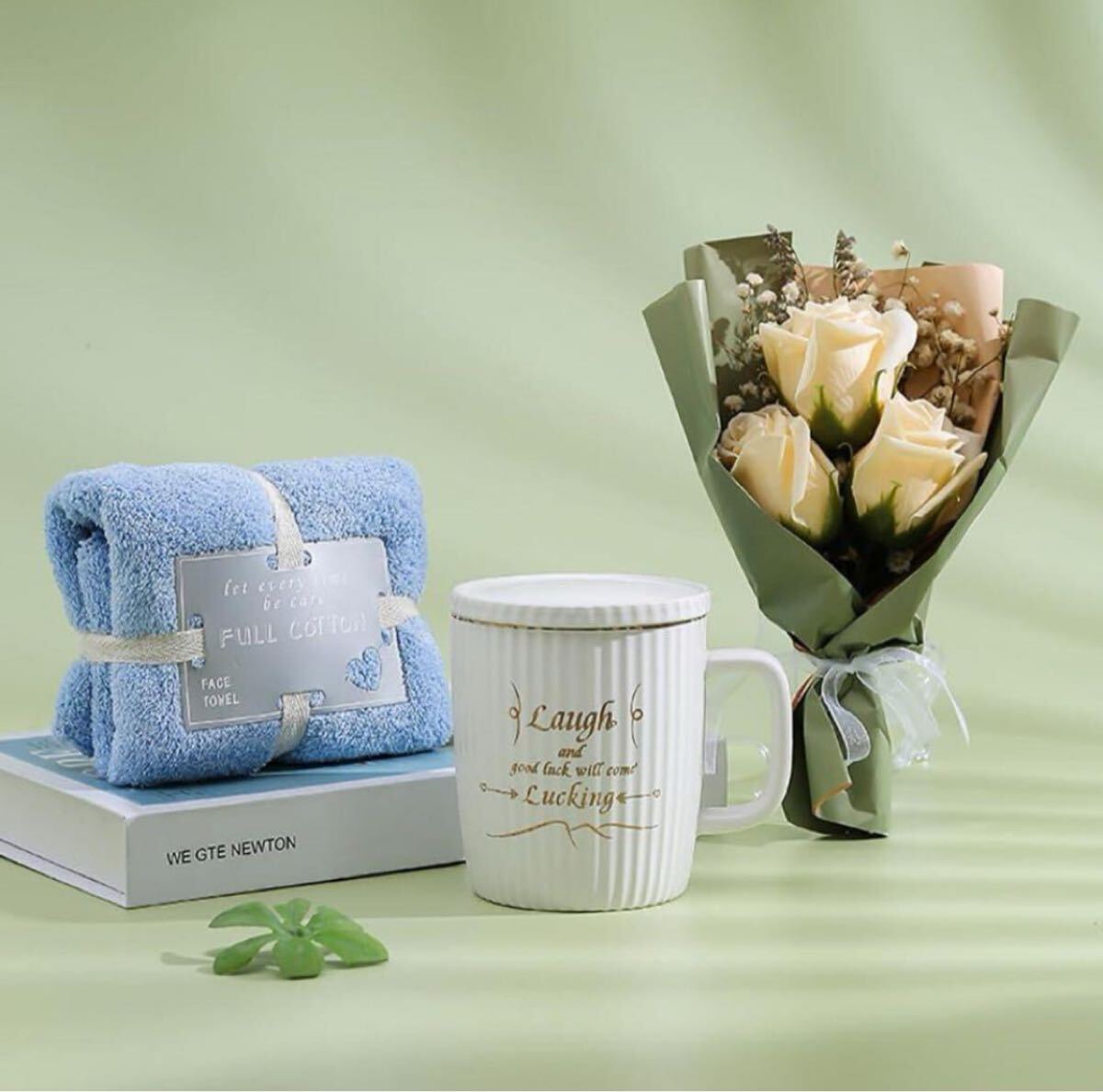 ギフトセット マグカップ タオル 花束 カード付 新品未使用拍卖