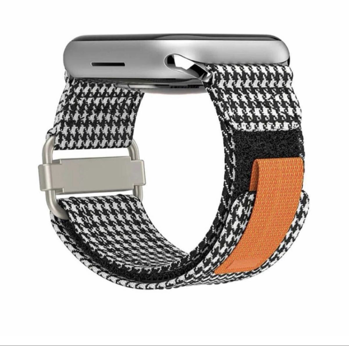 Apple Watchバンド 千鳥格子 ナイロン面ファスナー 45mm対応拍卖