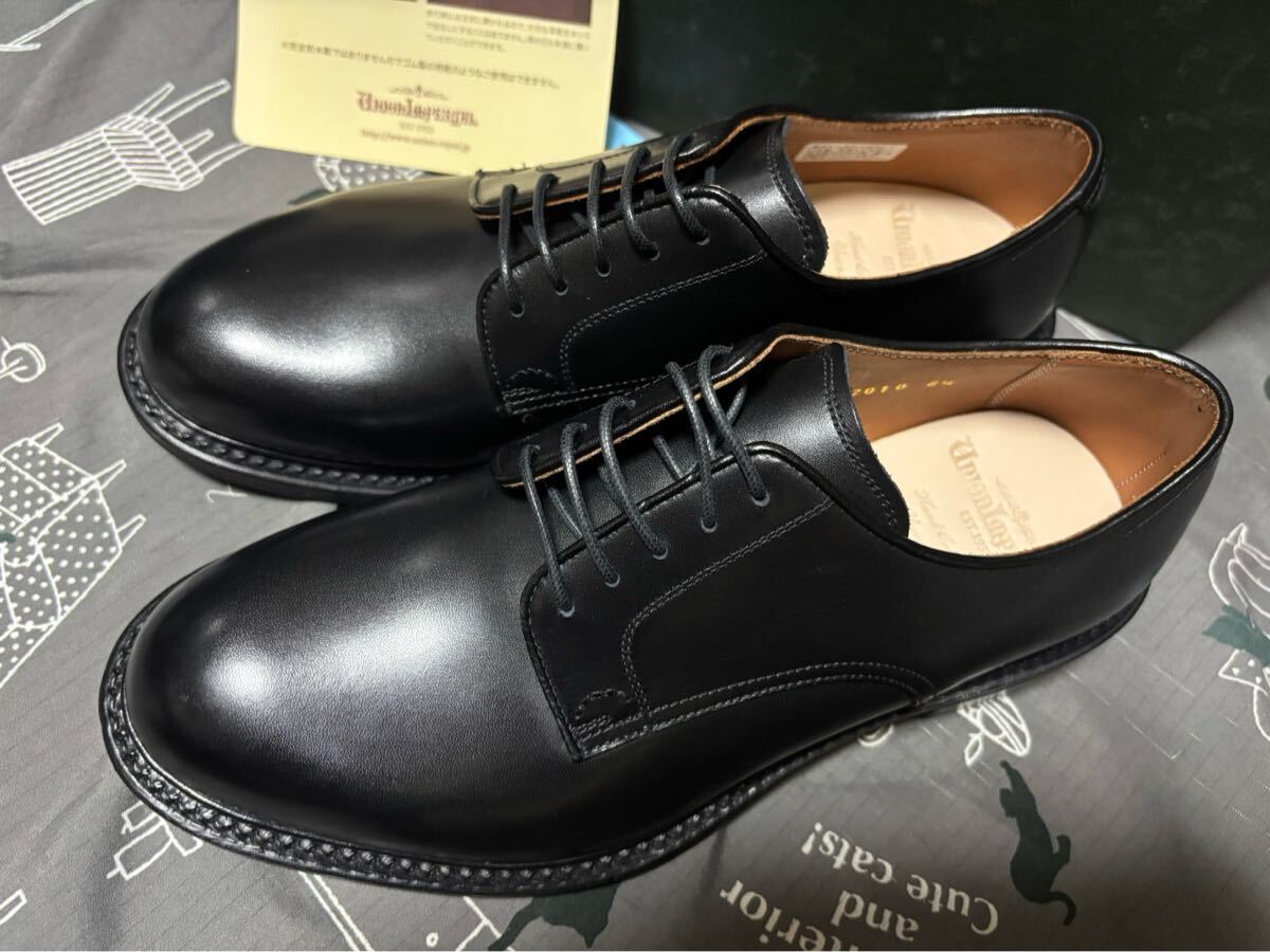 新品 未使用 ユニオンインペリアル U2010 ポストマン 黒 プレーントゥ ビジネスシューズ 6.5EEE 24.5拍卖