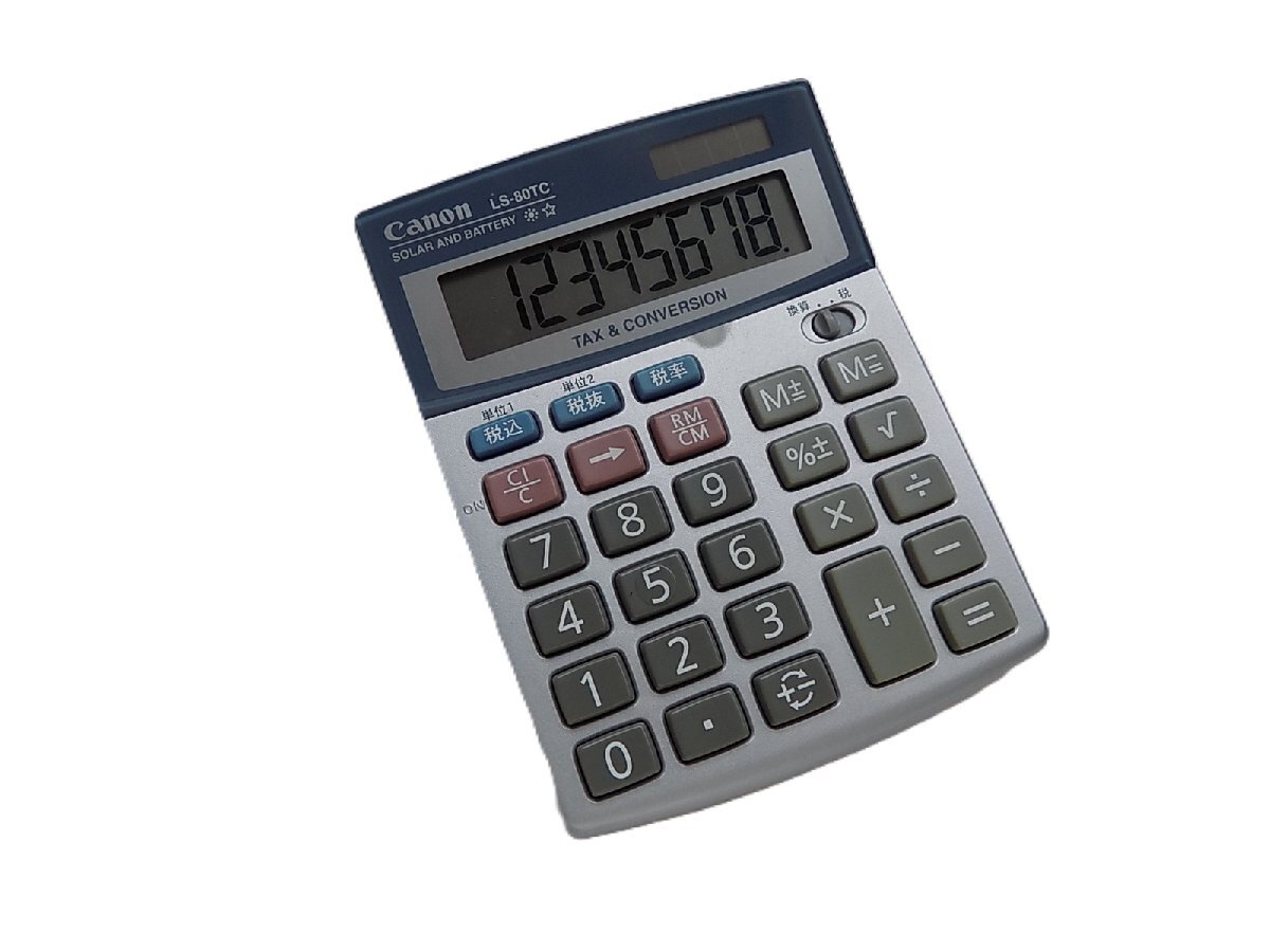 ●一円スタート●Canon キヤノン電卓 LS-80TC/mo-K-73-6031/卓上電卓/便利機能/指数/精密機械/工学/数学分野/計算/事務/経理/太陽電池拍卖