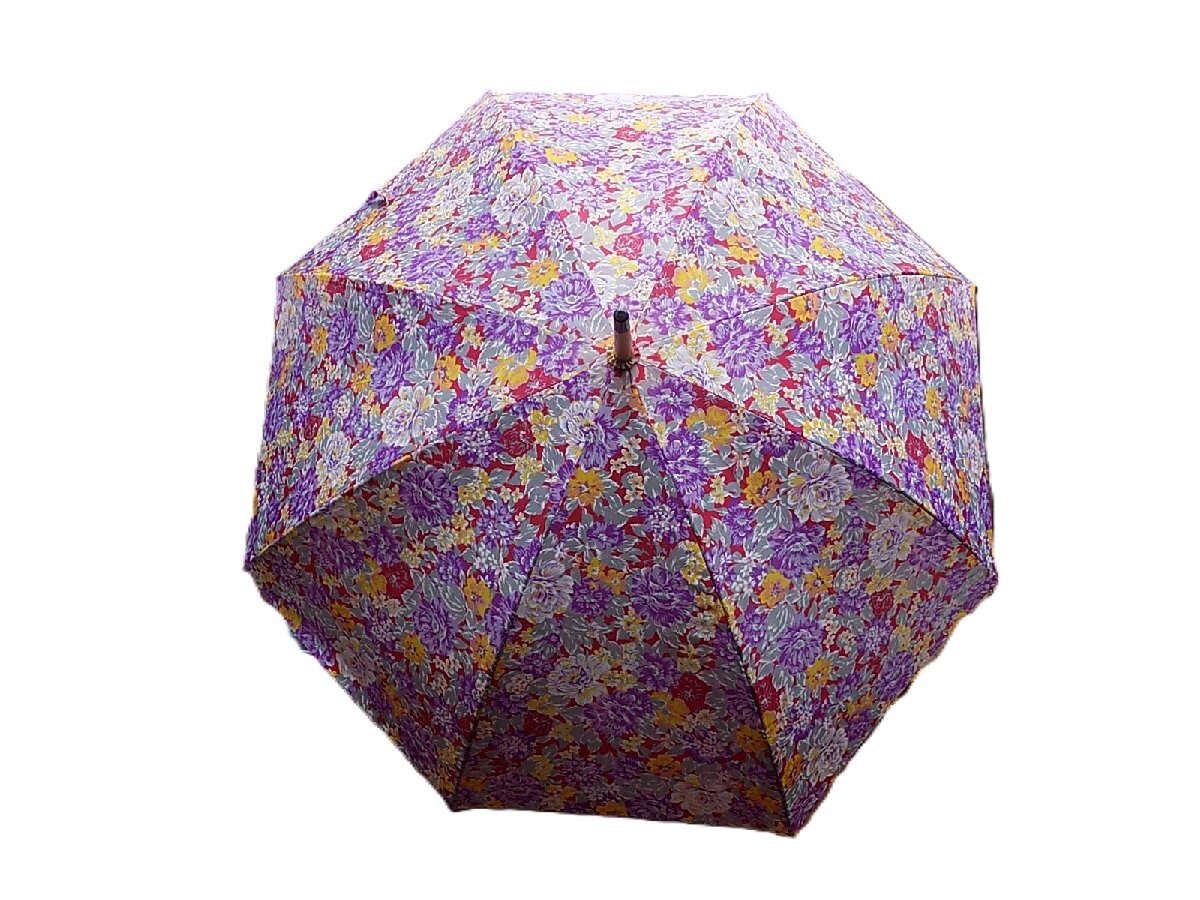 ●一円スタート●花柄パラソル/mo-10048/手軽/雨傘/女性/雨/雪/日光/頭上/広げる/にわか雨/便利/華やか/綺麗/優雅/あざやか/ワンタッチ拍卖