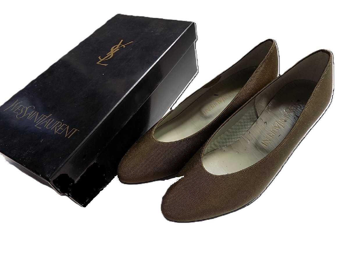 ●【新品箱付き】YVES SAINT LAURENT イヴサンローラン カーキパンプス/mo-A-215-6142-1.4/正規品/本物/フランス/ラグジュアリーブランド拍卖