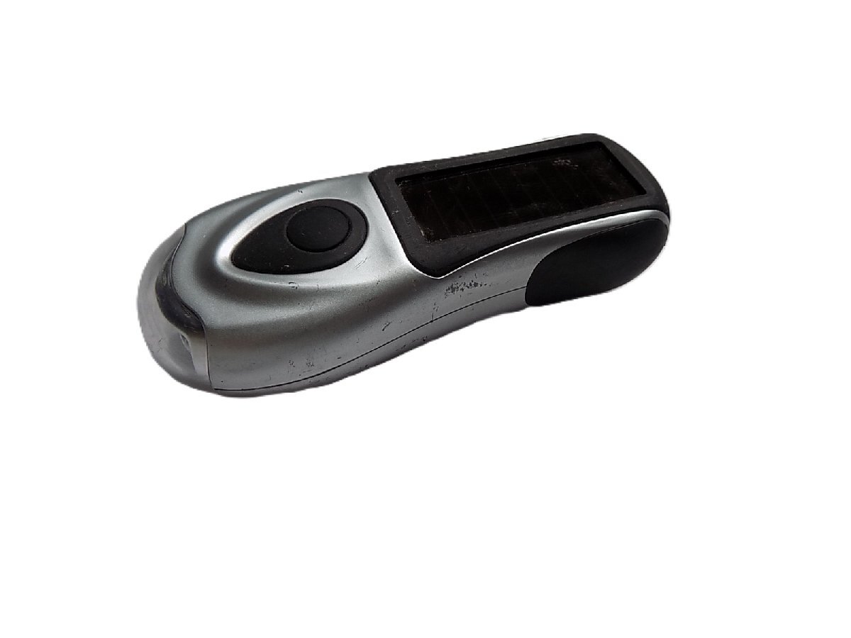 ●一円スタート●ソーラー クランクハンドル付き懐中電灯/mo-K-75-6113/安い/きれい/電気/光源/照明器具/洋灯/キャンプ/車中泊/防災拍卖