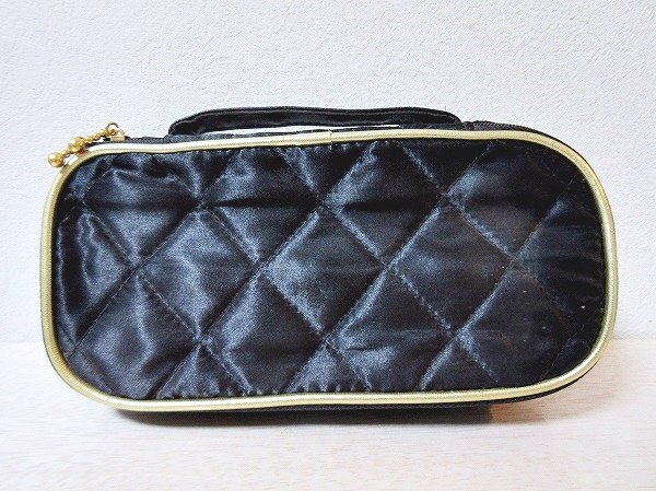 ●一円スタート●ブラックポーチ/ad-K-50-5263-.17/化粧ポーチ/レディースバッグ/バッグ/小物/ブランド雑貨/コンパクト/メイクグッズ/収納拍卖