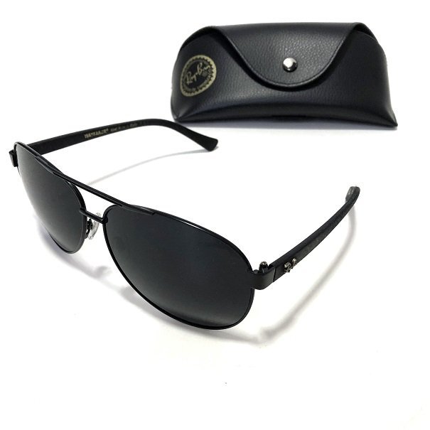 ●【ケース付】Ray-Ban レイバン サングラス/am-A-206-5477-4.5/ウェイファーラー/イタリア製/金属フレーム/黒/おしゃれ/高級/本物拍卖