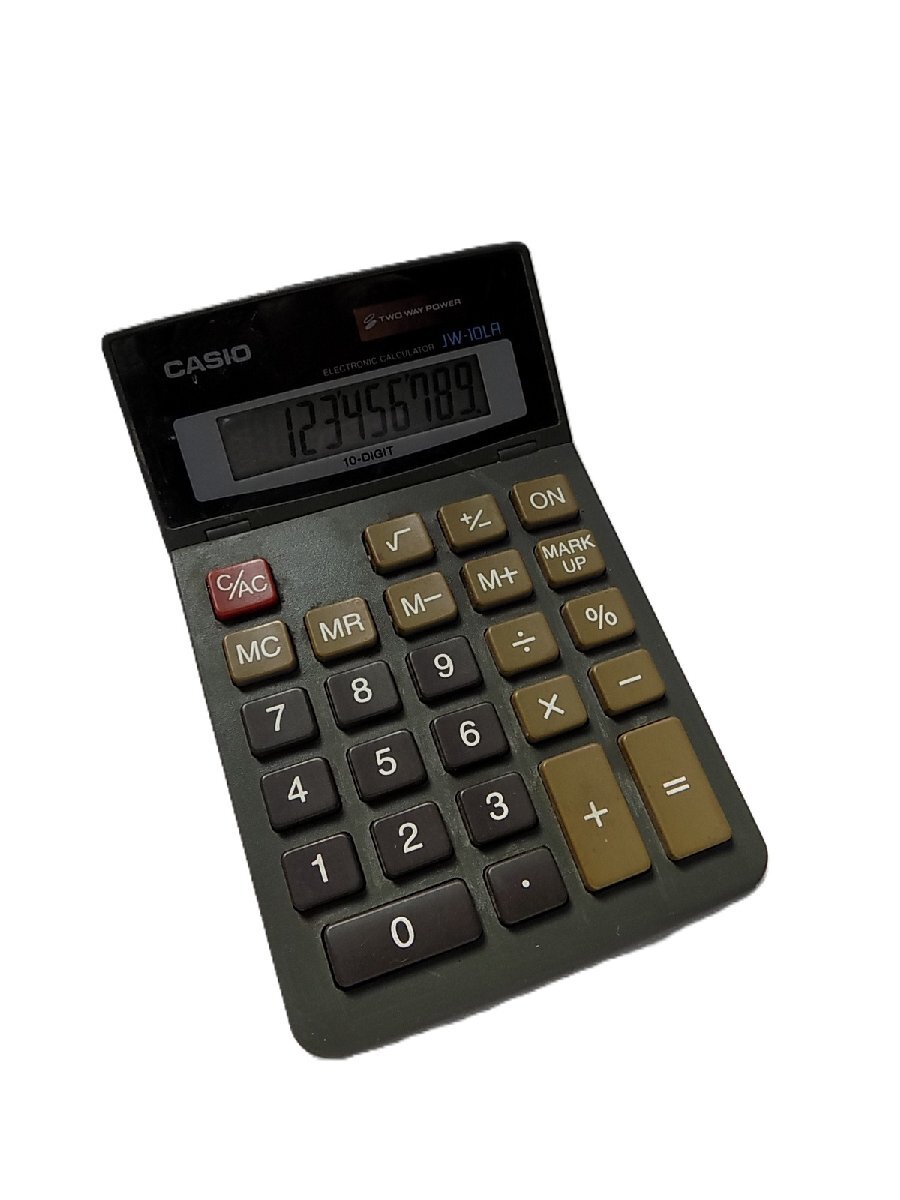 ●一円スタート●CASIO カシオ電卓 JW-10LA/mo-K-72-5978/卓上電卓/カシオ/便利機能/指数/樫尾/創業者/精密機械/工学/数学分野/計算/経理拍卖