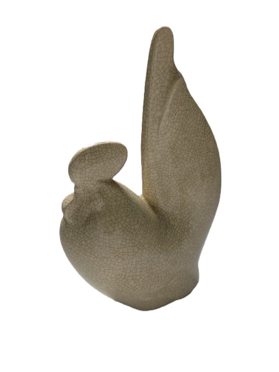 ●●一円スタート●鶏の置物/mo-K-72-5990/にわとり/ニワトリ/陶器/オブジェ/動物/アニマル/家畜/干支/可愛い/芸術品/美術品/ハンドメイド拍卖