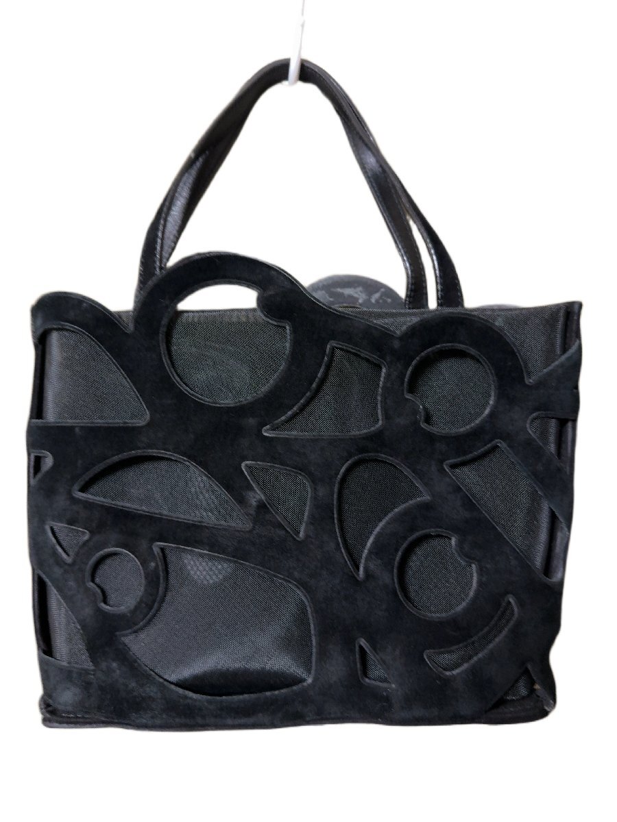 Salvatore Ferragamo サルヴァトーレ フェラガモ トートバッグ ハンドバッグ /mi-A-213-5913-8.7 メッシュ スエード / 黒 ブラック拍卖
