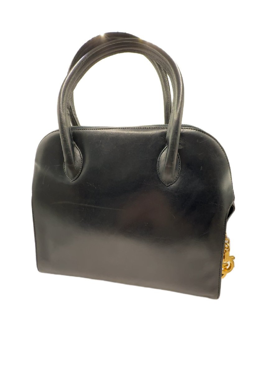 Salvatore Ferragamo サルヴァトーレ・フェラガモ 革 ハンドバッグ ブラック/mi-A-213-5912-10.7/正規品/本物/革拍卖