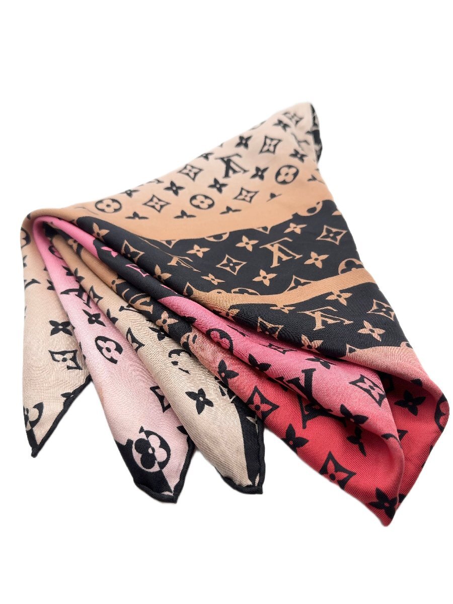 ルイ・ヴィトン LV カレ・ライジング コンフィデンシャル シルクスカーフ モノグラム 70cm/mi-A-208-5557-13.0/スタイリング/アクセント拍卖