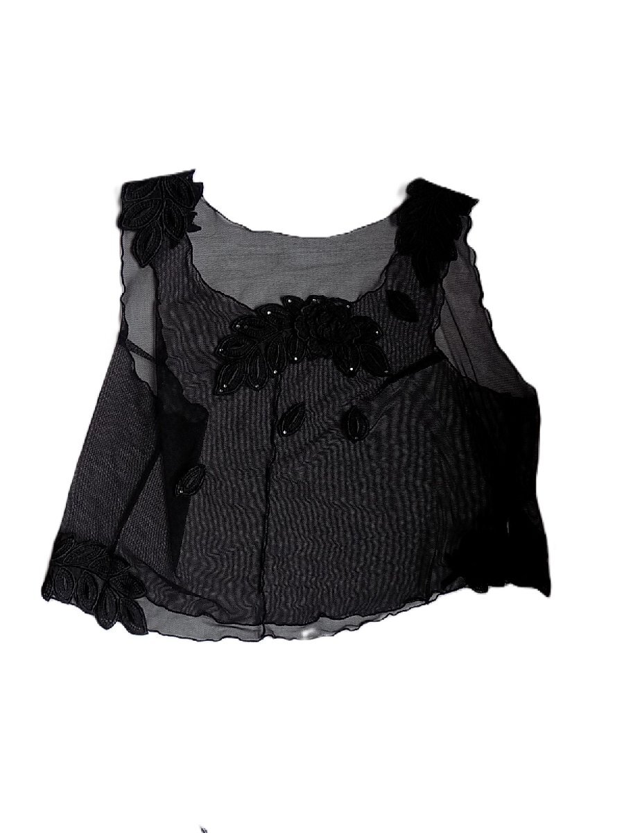 【美品】Maruko シースルー ノースリーブブラウス/mo-FH-18-6199/お洒落/高級/上質/透け感/モダン/肌触/軽やか/着心地/重ね着/上品拍卖