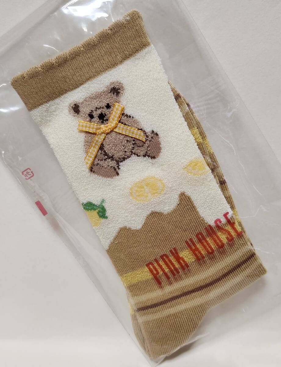 送料込み !! 靴下 * ピンクハウス/ P I N K H O U S E *『 ハ ニ ー レ モ ン テ デ ィ ソ ッ ク ス 〜 ミ ル ク テ ィ ー 〜 』未開封拍卖