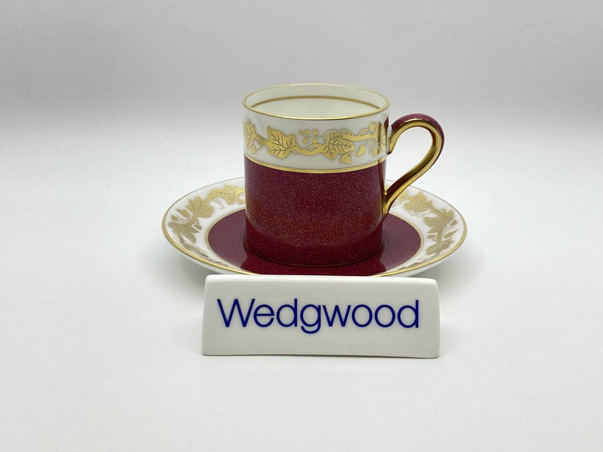 WEDGWOOD ウェッジウッド WHITEHALL Powder Ruby Coffee Cup & Saucer ホワイトホール パウダールビー コーヒーカップ&ソーサー W3994*A106拍卖