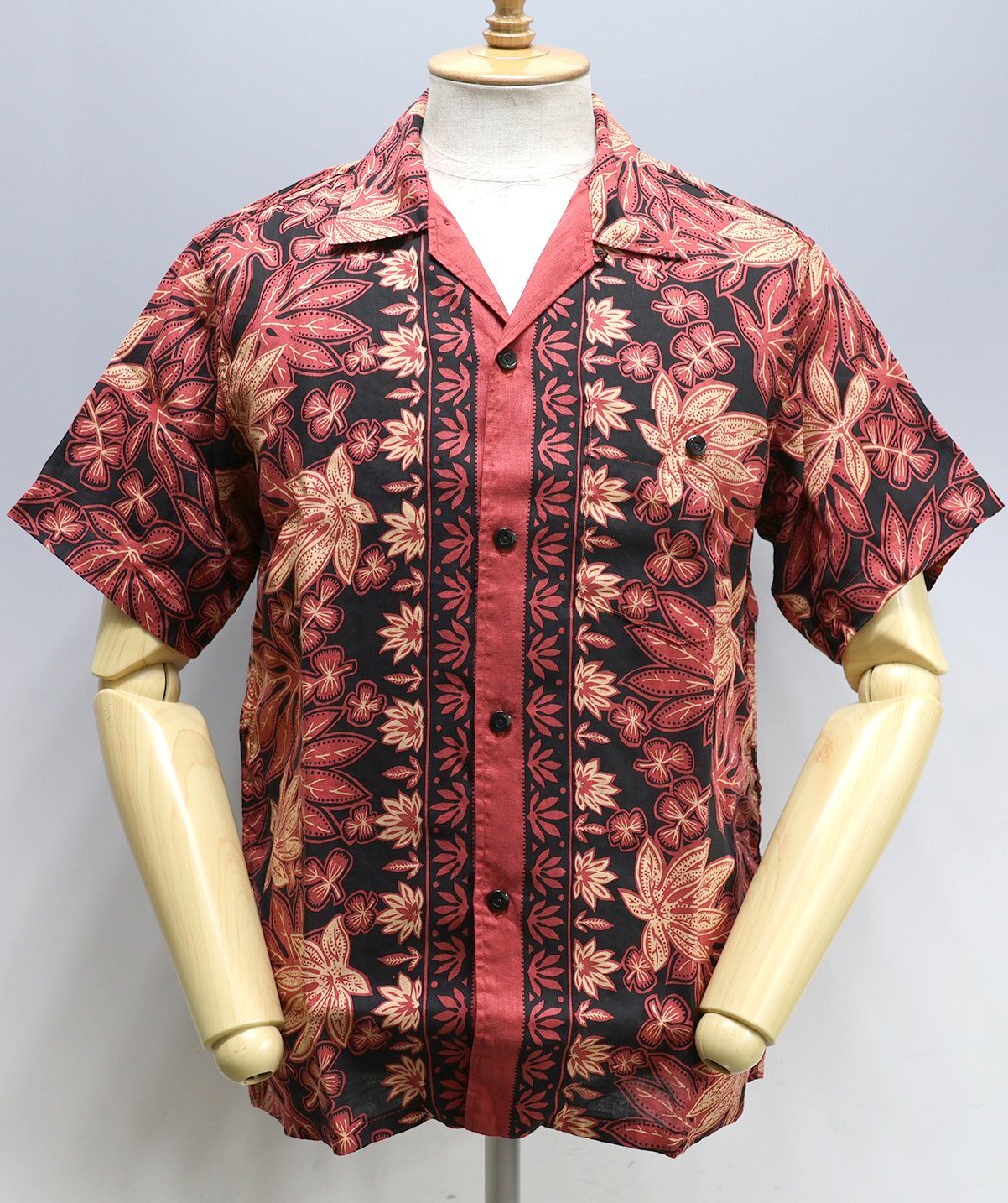 Deluxeware (デラックスウエア) AL-09...MAPLES / フレンチリネン ハワイアンシャツ メイプルズ 未使用品 レッド size L / アロハシャツ拍卖