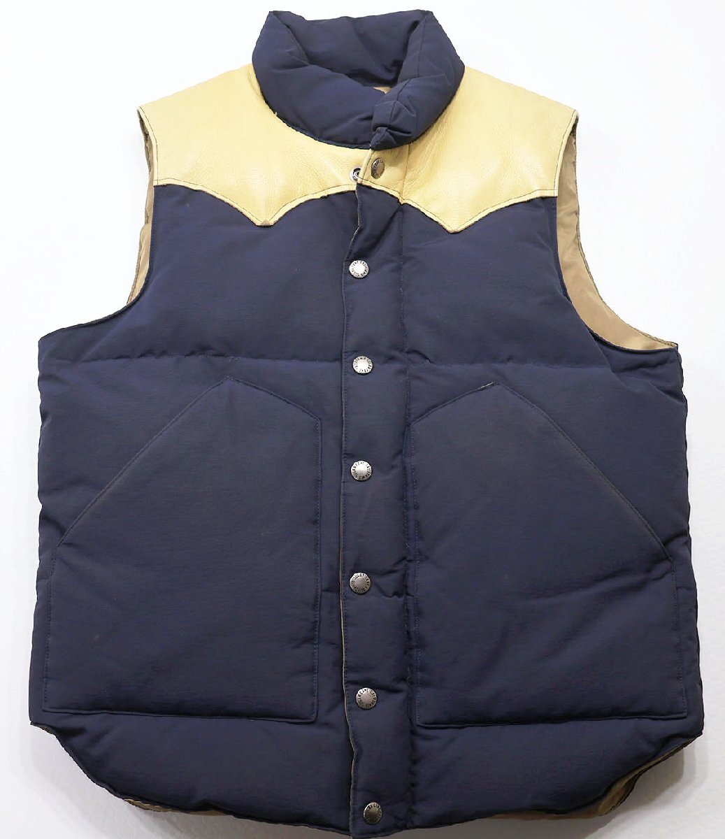SUGAR CANE (シュガーケーン) LEATHER YORK DOWN VEST / レザーヨーク ダウンベスト sc11785 ネイビー size S拍卖
